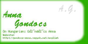 anna gondocs business card